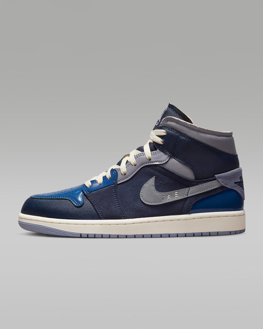 Air Jordan 1 Mid SE Craft Men's Shoes - Obsidian/French Blue/Ashen Slate/White