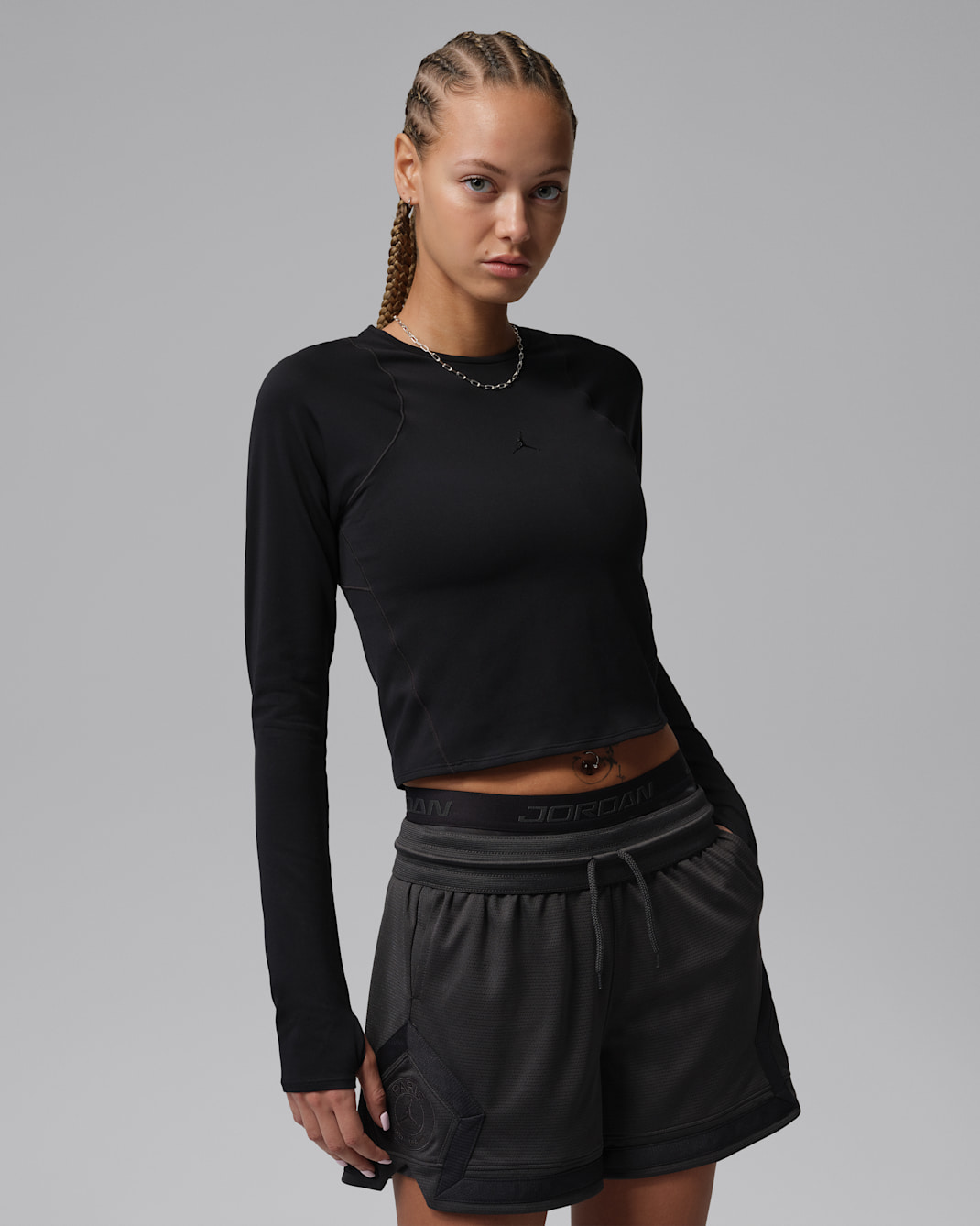 Jordan Sport Flightweight Women's Long-Sleeve Top - Black/Dark Shadow