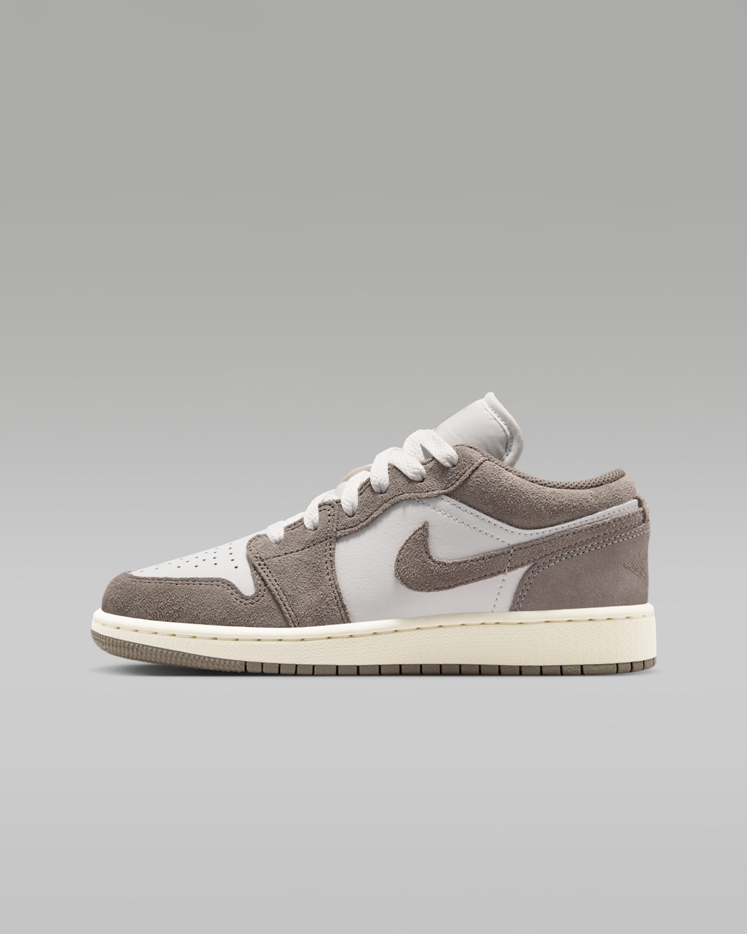Air Jordan 1 Low Older Kids' Shoes - Olive Grey/Summit White/Pale Ivory/Enigma Stone