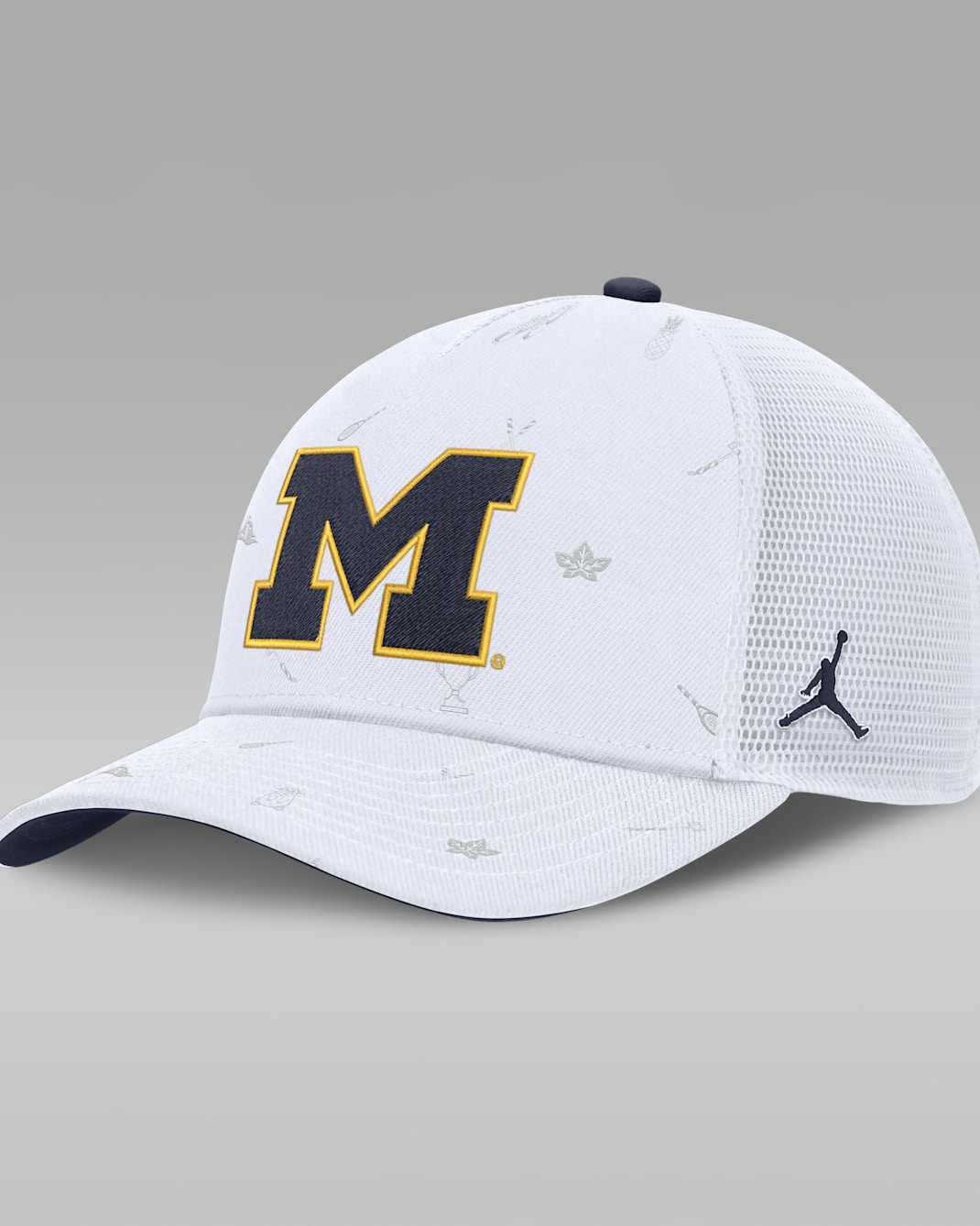 Michigan Country Club Golfin' Rise Men's Jordan Brand College Trucker Adjustable Hat - White