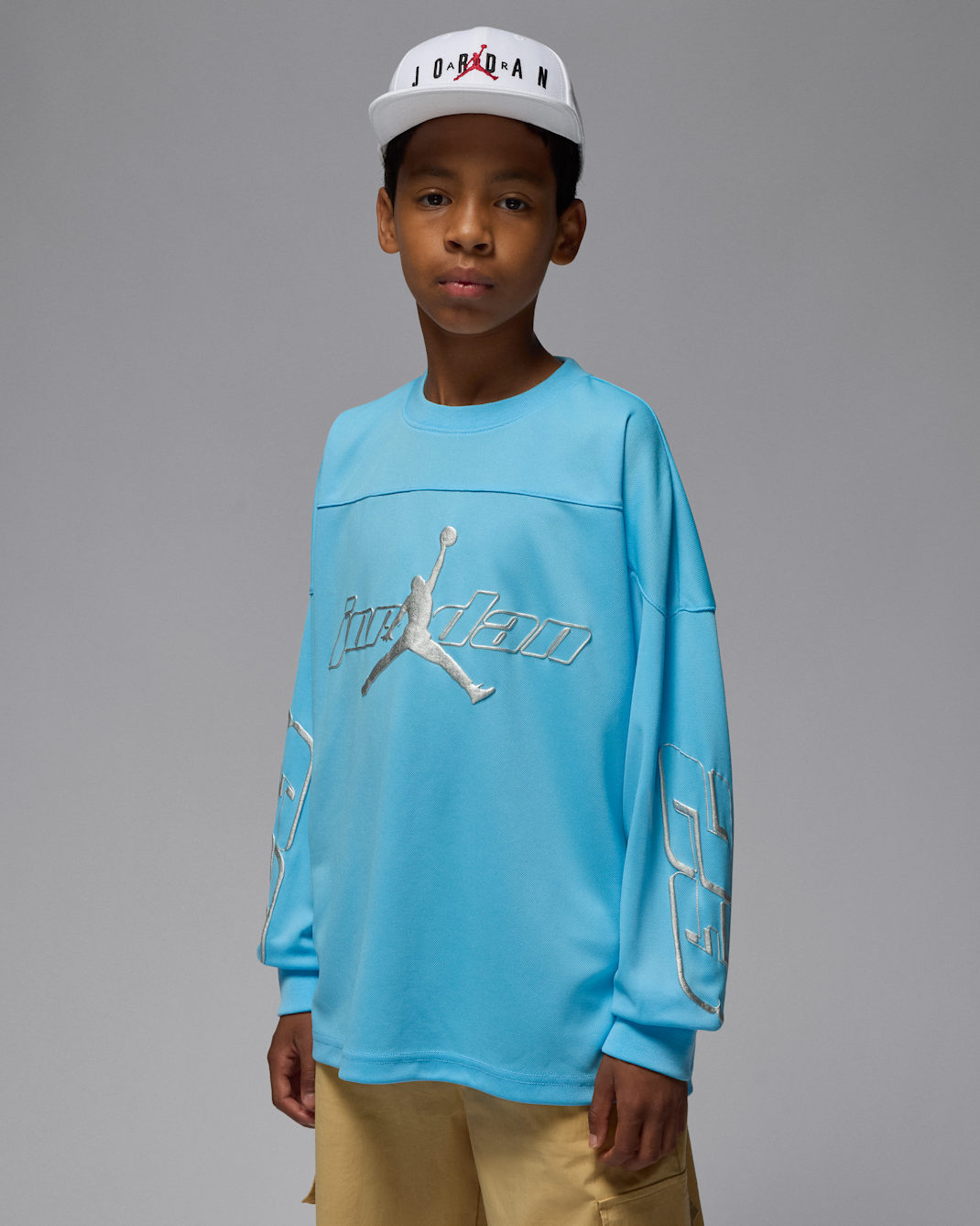 조던 마운틴사이드 주니어 드라이 핏 긴팔 저지 - 블루 칠