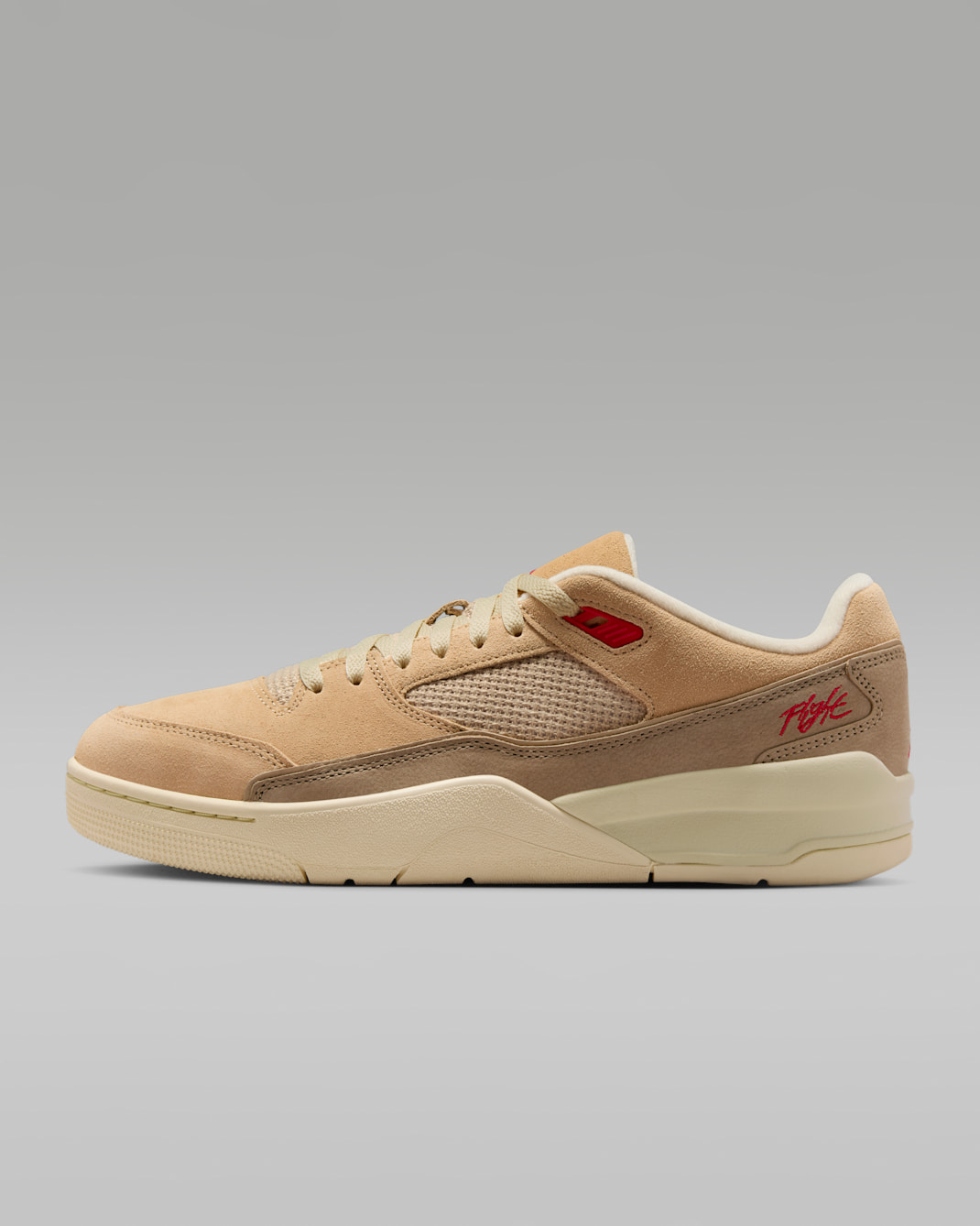 Jordan Flight Court Erkek Ayakkabısı - Mushroom/Desert Camo/Fossil/Fire Red