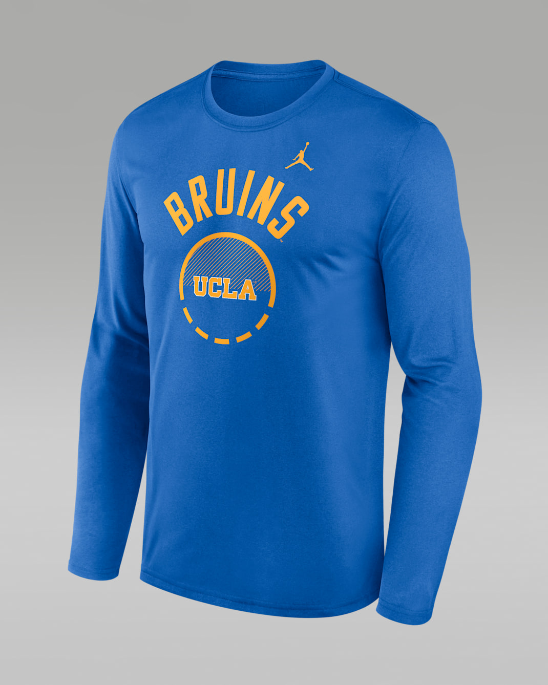 Playera de manga larga universitaria marca Jordan Dri-FIT para hombre UCLA Courtside - Azul claro