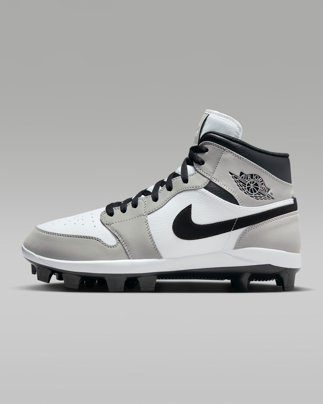 Tacos de béisbol para hombre Jordan 1 Retro MCS - Gris humo claro/Blanco/Negro
