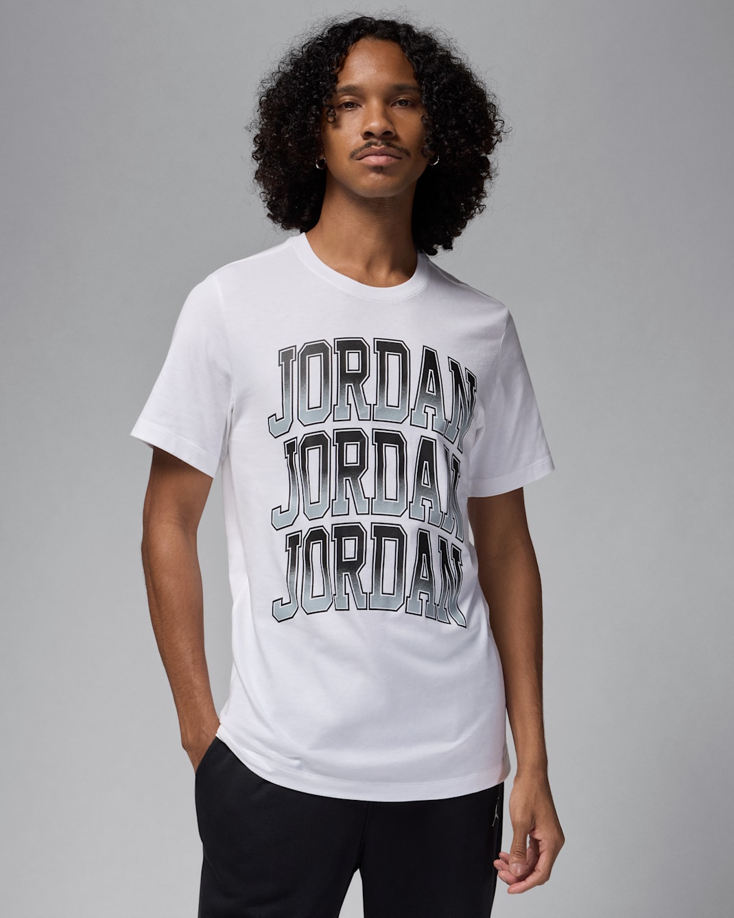 Jordan 男款 T 恤 - 白色/黑色