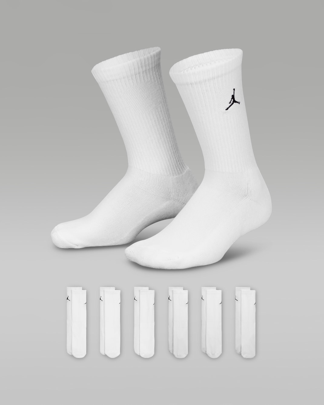 Jordan Everyday Essentials Big Kids' Crew Socks (6 Pairs) - White