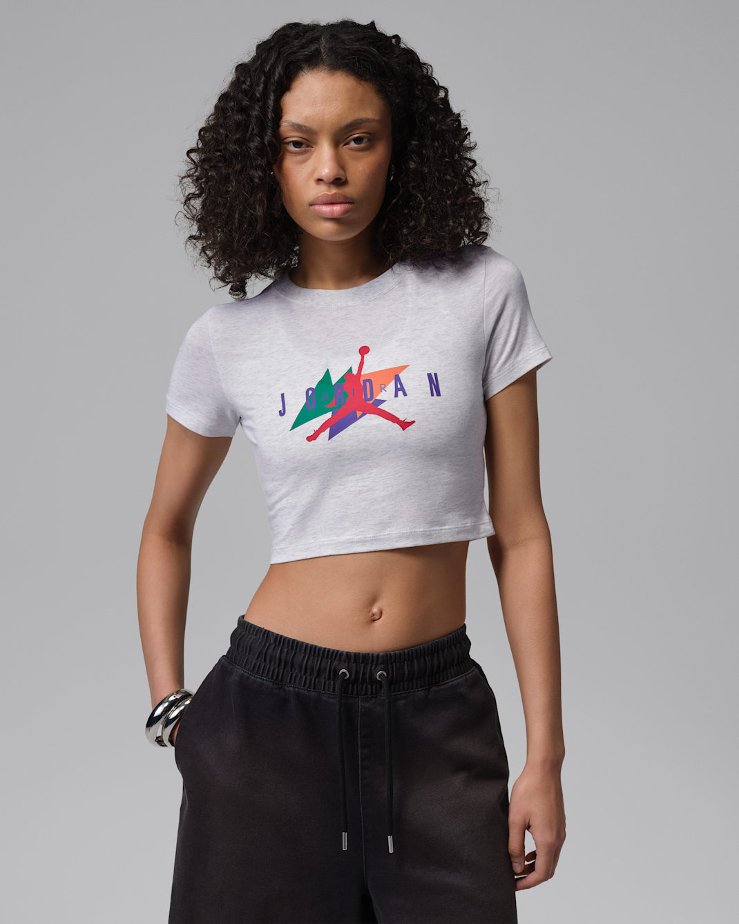 Jordan Flight T-skjorte med trykk til dame - Birch Heather/Svart