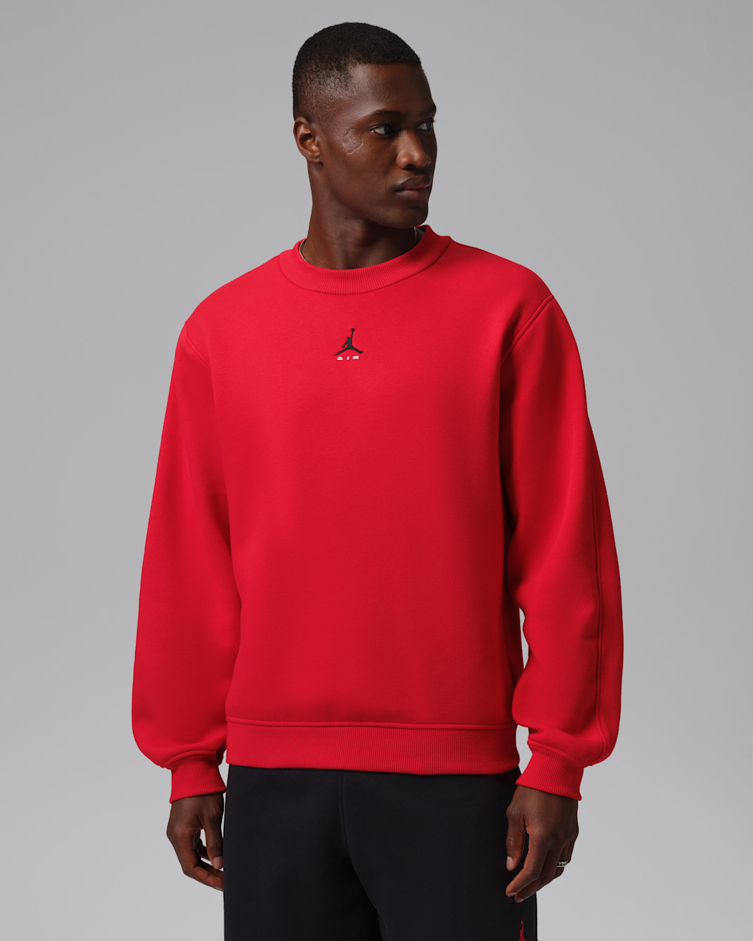 Jordan Brooklyn Men's Crew-Neck Sweatshirt - University Red/Black