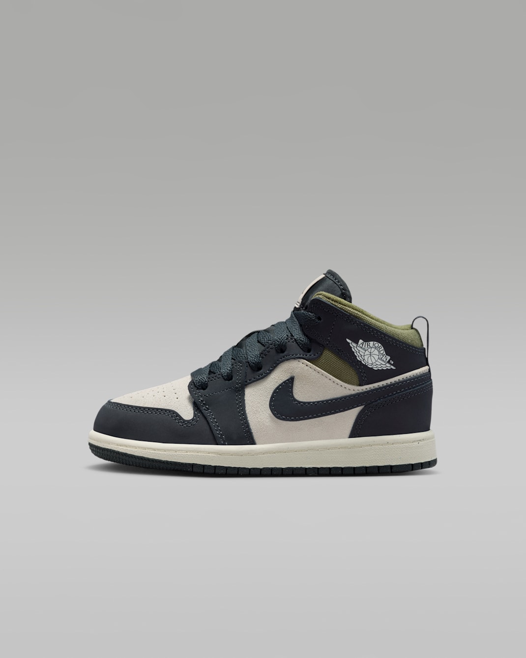 Jordan 1 Mid SE Little Kids' Shoes - Light Orewood Brown/Medium Olive/Sail/Off Noir