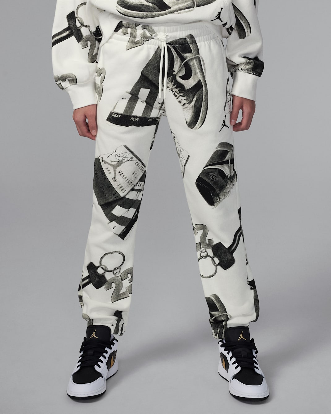 Pants estampados para niños talla grande Jordan Brooklyn Fleece - Vela