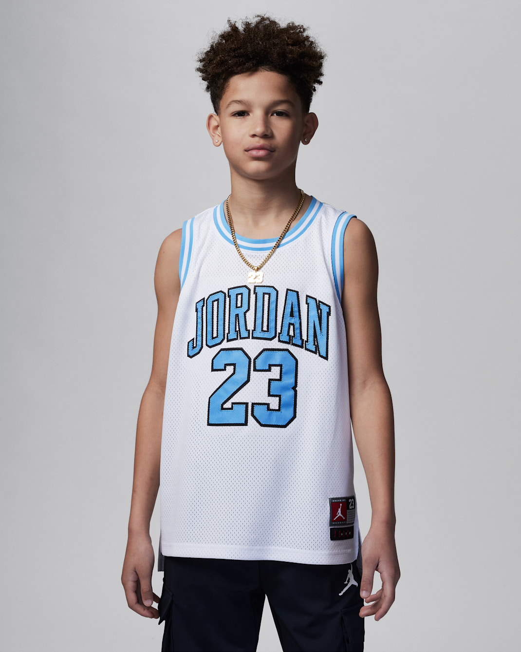 Vrchní díl dresu Jordan 23 pro větší děti - Bílá/University Blue