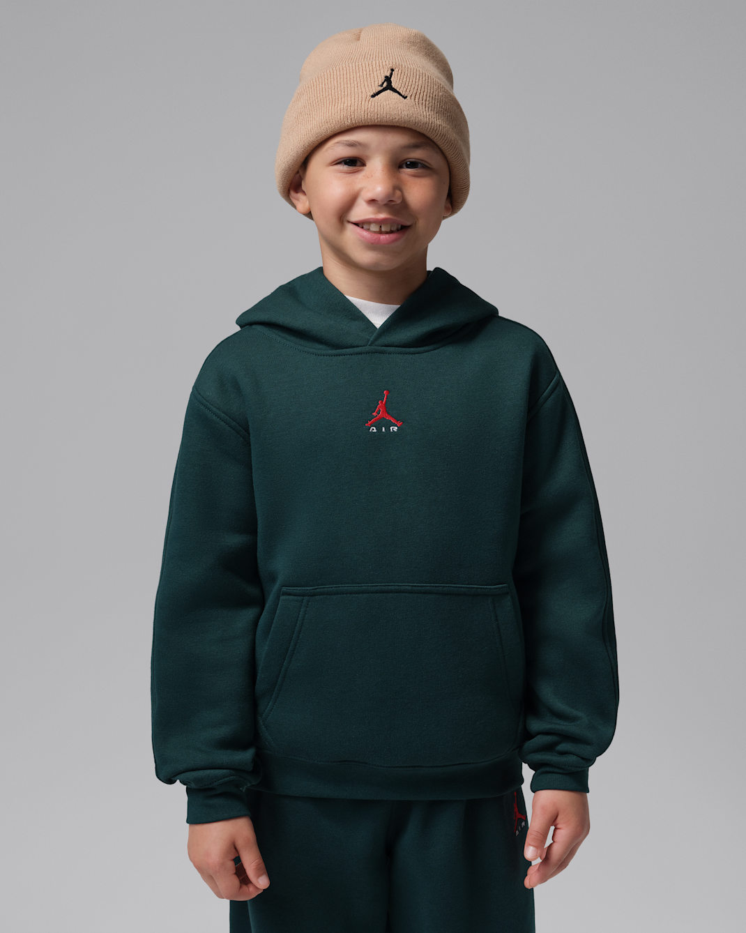 Sudadera con gorro sin cierre para niños talla grande Jordan Brooklyn Fleece - Pícea medianoche