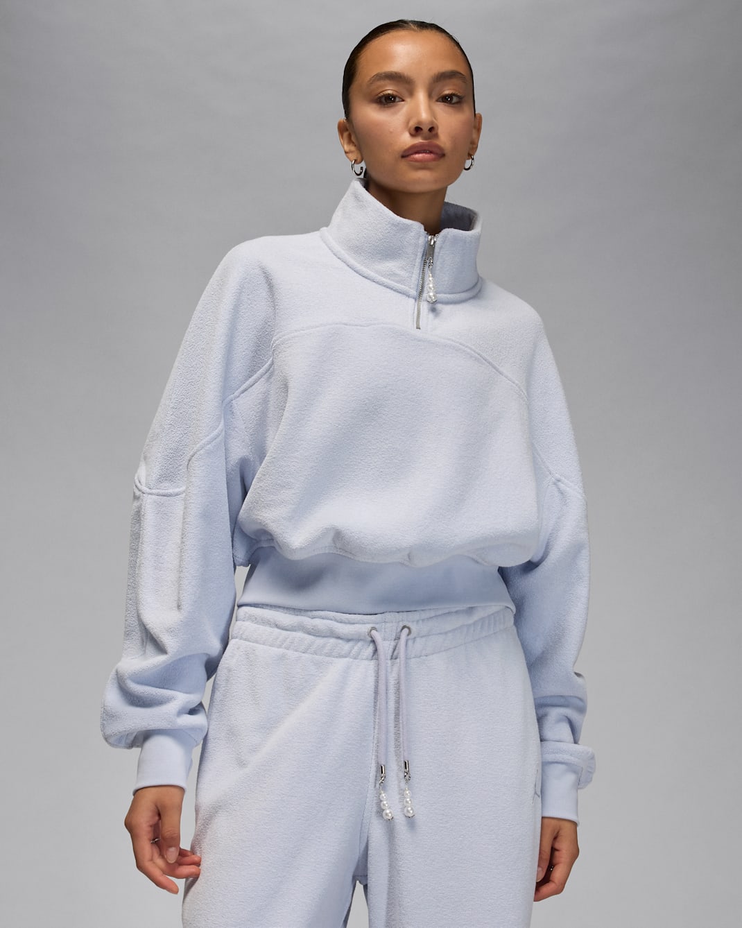 Jordan Flight Fleece Women's Quarter-Zip Top - Ghost/Ghost