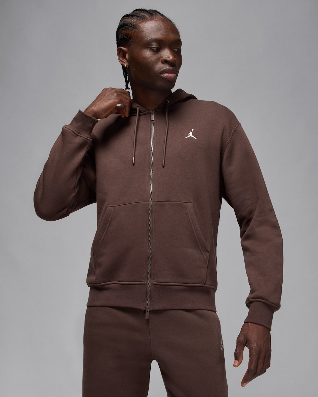 Sweat à capuche et zip Jordan Brooklyn Fleece pour homme - Baroque Brown/Sail