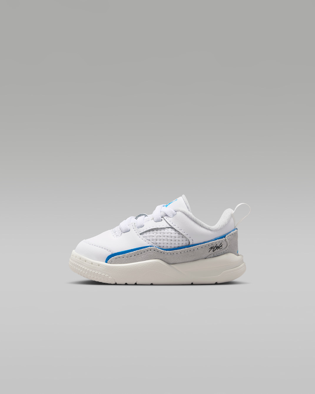 Tenis para bebé e infantil Jordan Flight Court - Blanco/Platino puro/Vela/Azul foto