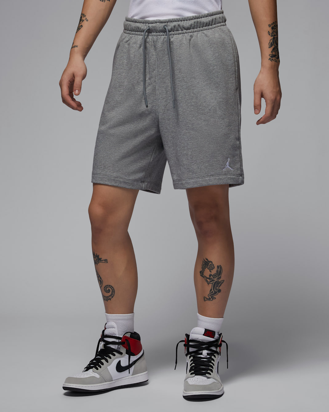 Jordan Brooklyn Fleece Men's Shorts - Carbon Heather/White