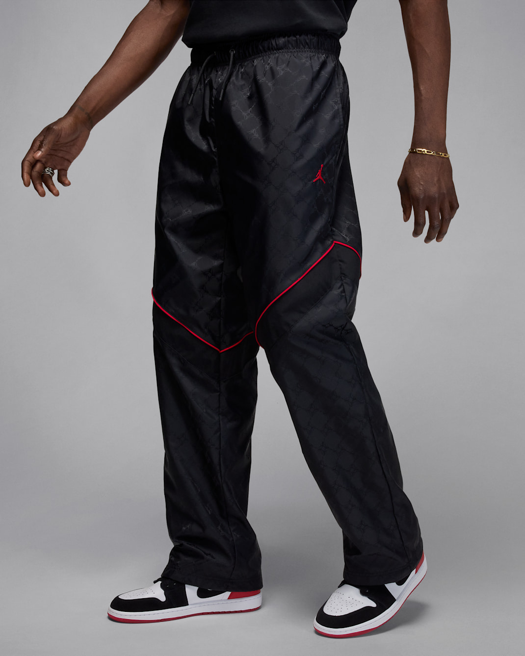 Jordan Brooklyn Men's Printed Draft Pants - Black/Iron Grey/Gym Red/Gym Red