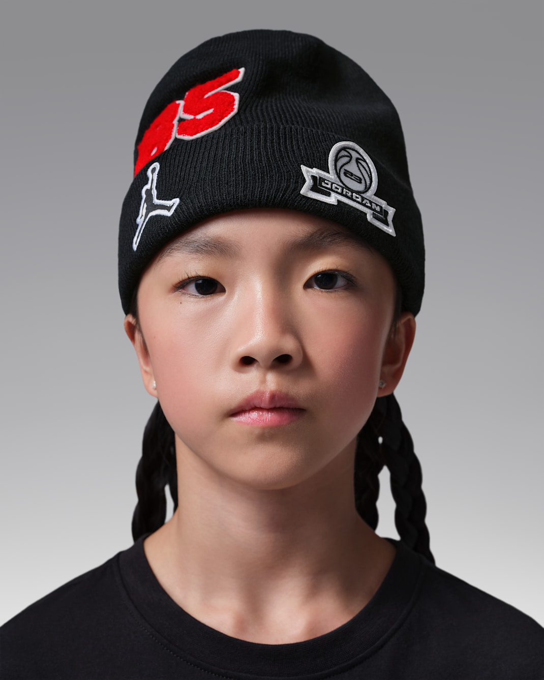 Gorro universitario para niños grandes Jordan - Negro