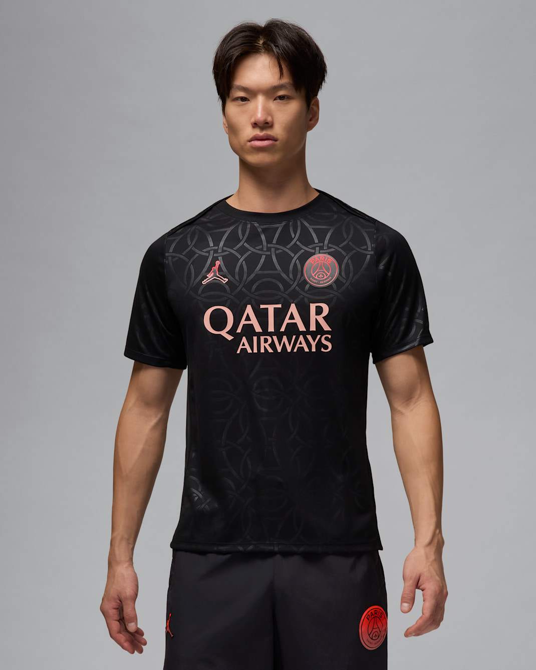 Paris Saint-Germain Academy Pro Third 男款 Jordan Dri-FIT 預賽足球上衣 - 黑色/Infrared 23/Rust Pink