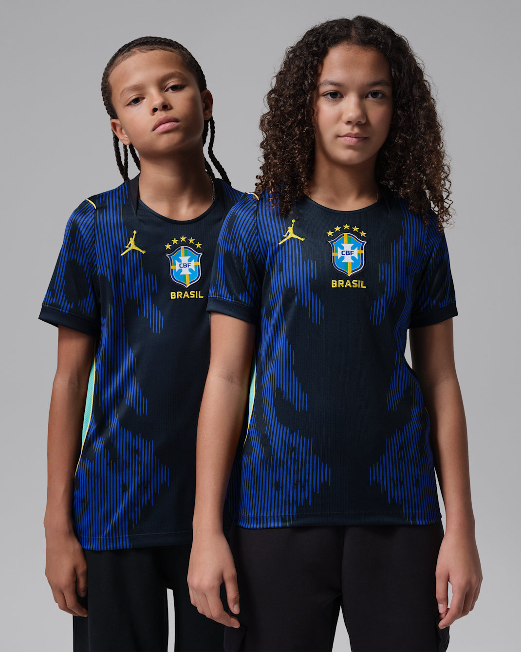 Brazil 2026 Stadium Away Big Kids' Jordan Dri-FIT Soccer Replica Jersey - Old Royal/Black