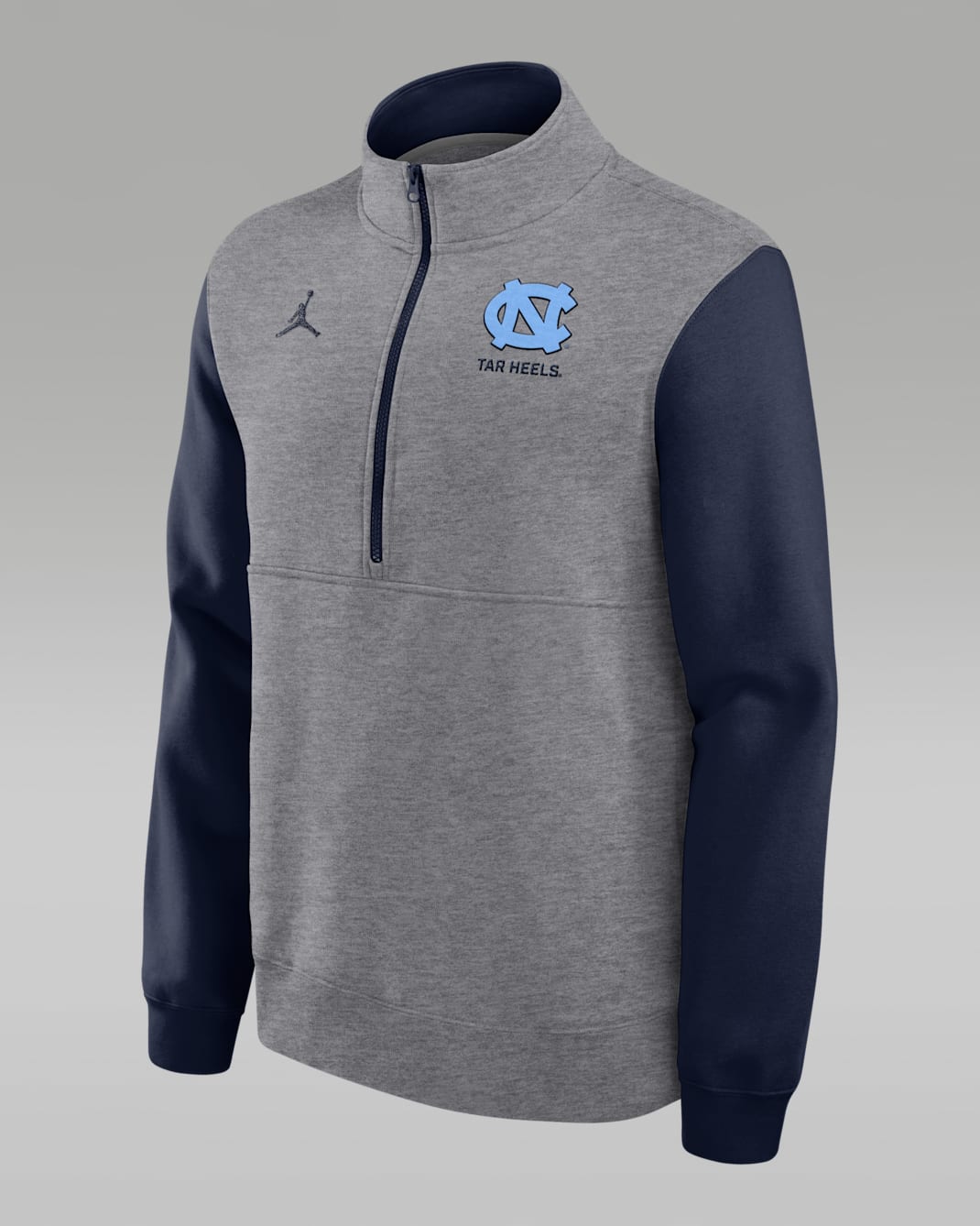 North Carolina Club Men's Jordan Brand College 1/2-Zip Crew - Grey Heather