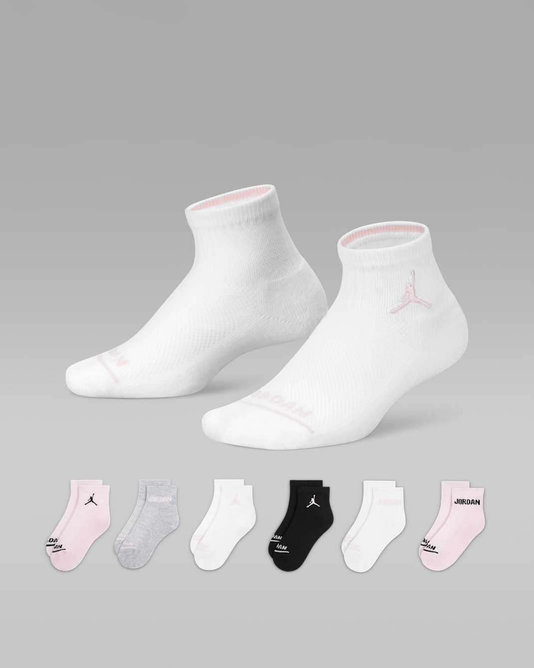 Calcetines al tobillo Legend para niños talla grande (6 pares) Jordan - Espuma rosa