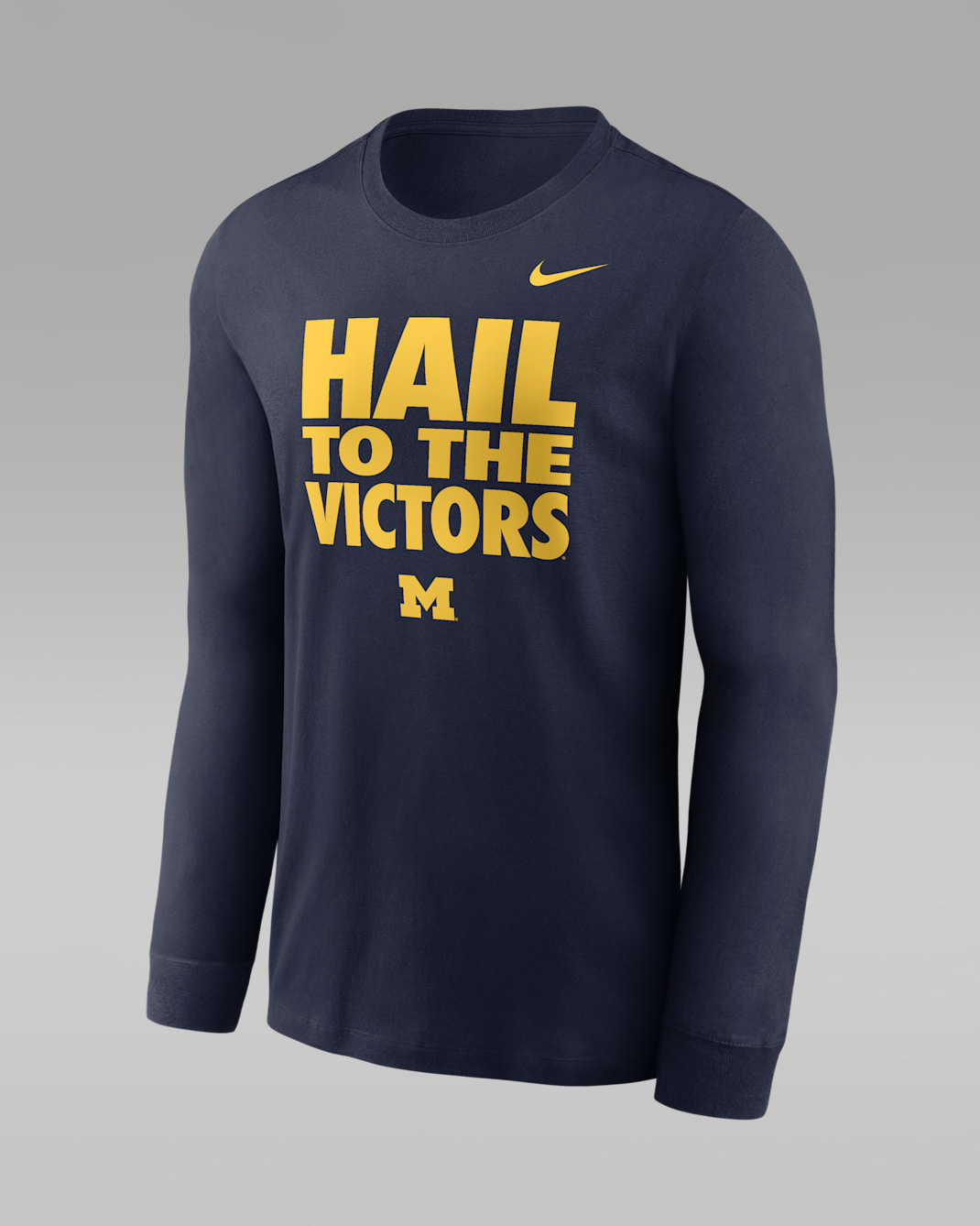 Michigan Sideline Slogan Men's Jordan Brand Dri-FIT College Long-Sleeve T-Shirt - College Navy