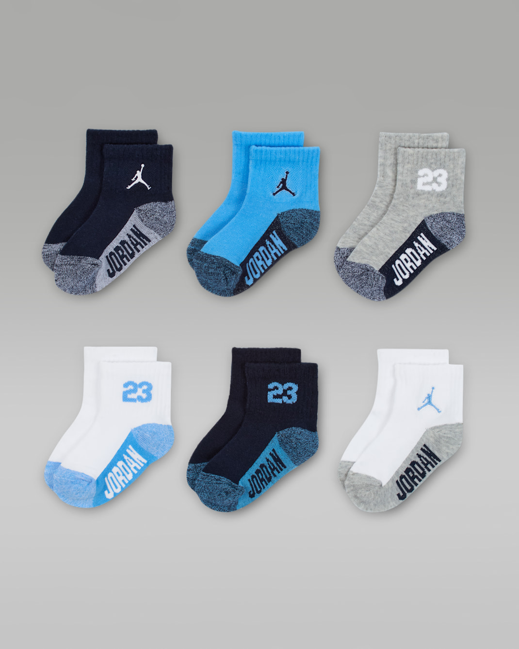 Jordan Baby Infant Socks (6 Pairs) - Multi-Color/Obsidian