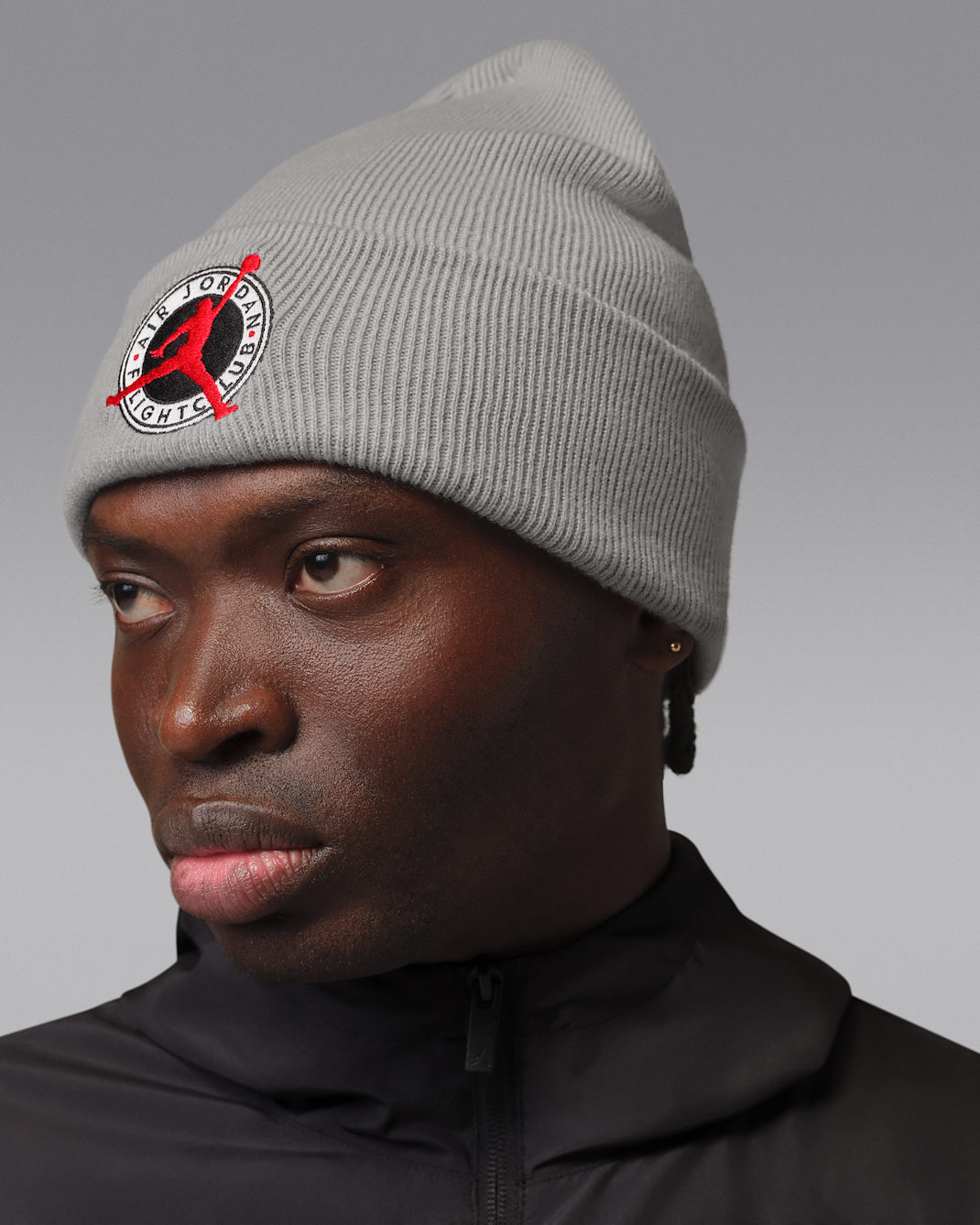 조던 플라이트 클럽 피크 비니 - 베이스 그레이