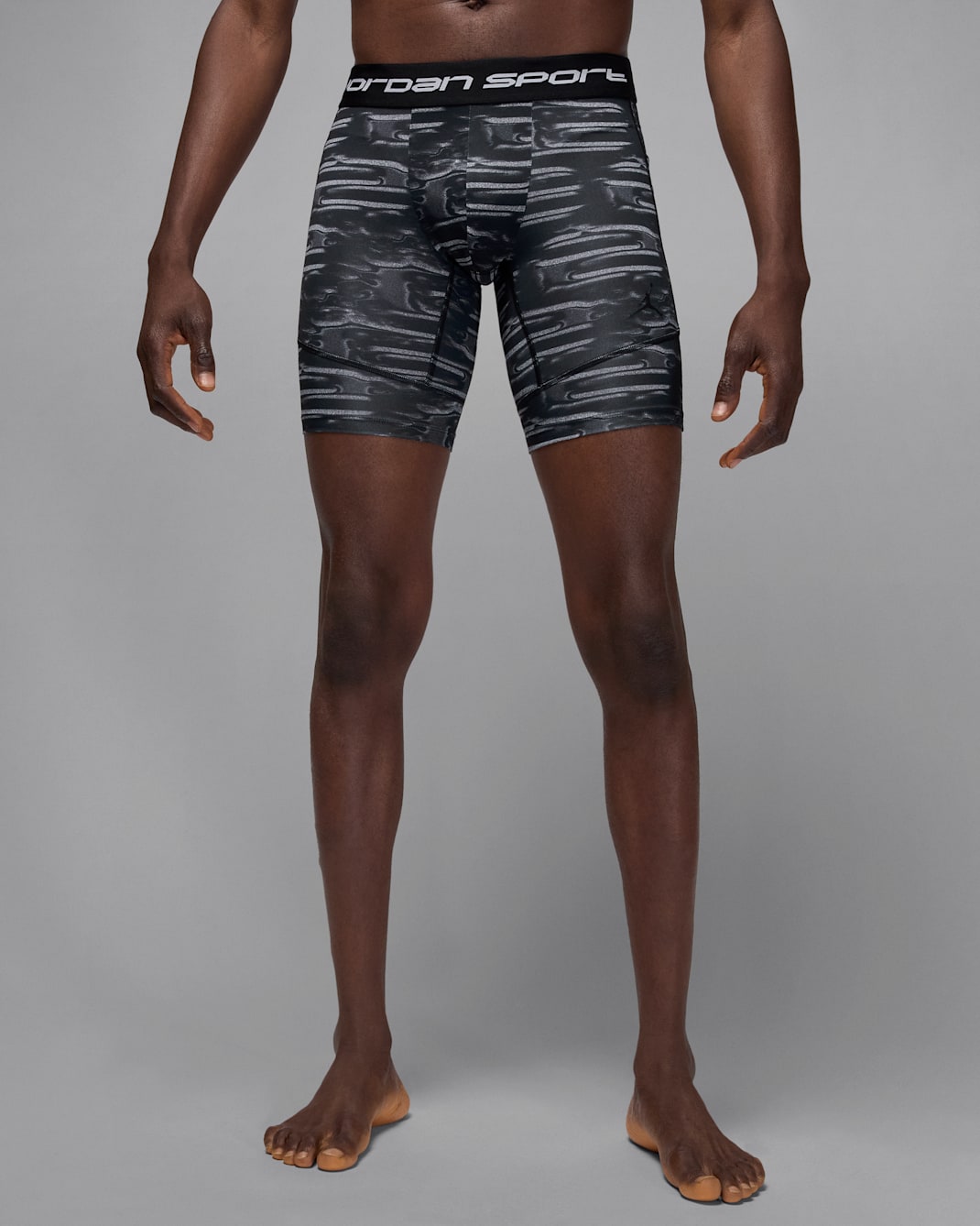 Jordan Sport Men's Dri-FIT Printed Base Layer Shorts - Black/Black