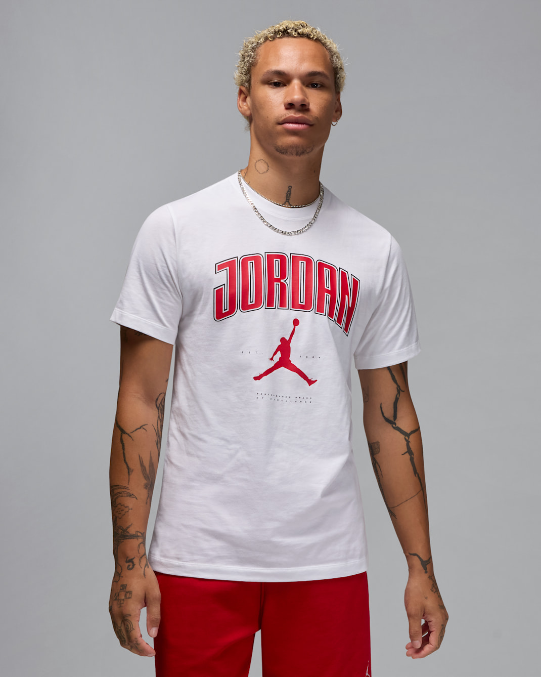 Jordan Men's T-Shirt - White/Gym Red/Gym Red