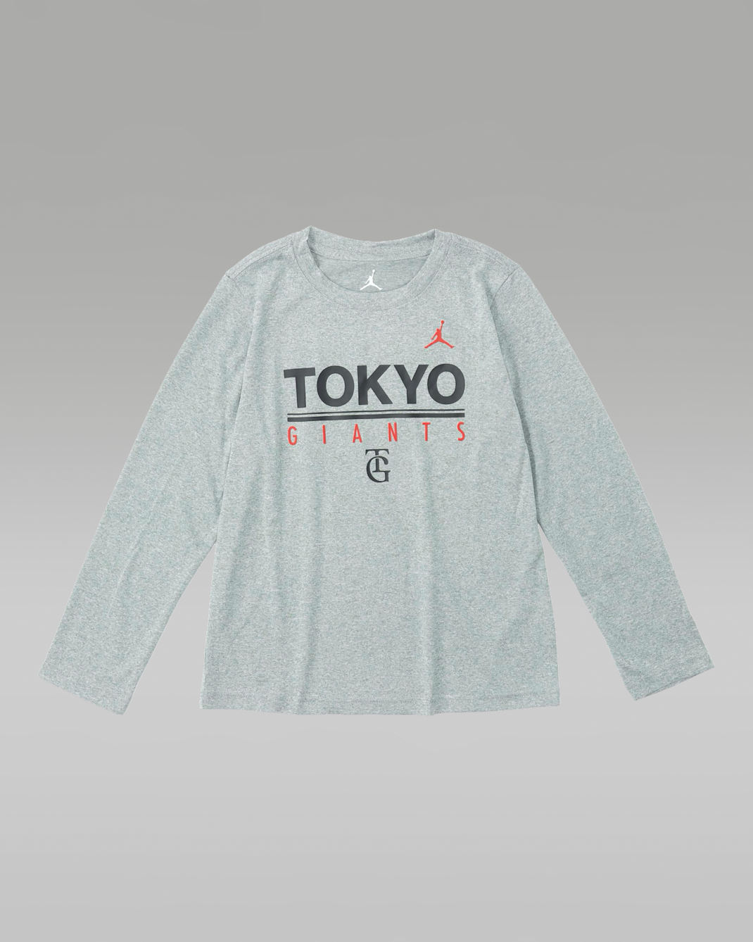 東京 読売ジャイアンツ x ジョーダン エクスクルーシブ コレクション ジュニア ロングスリーブ Tシャツ - ダークグレーヘザー