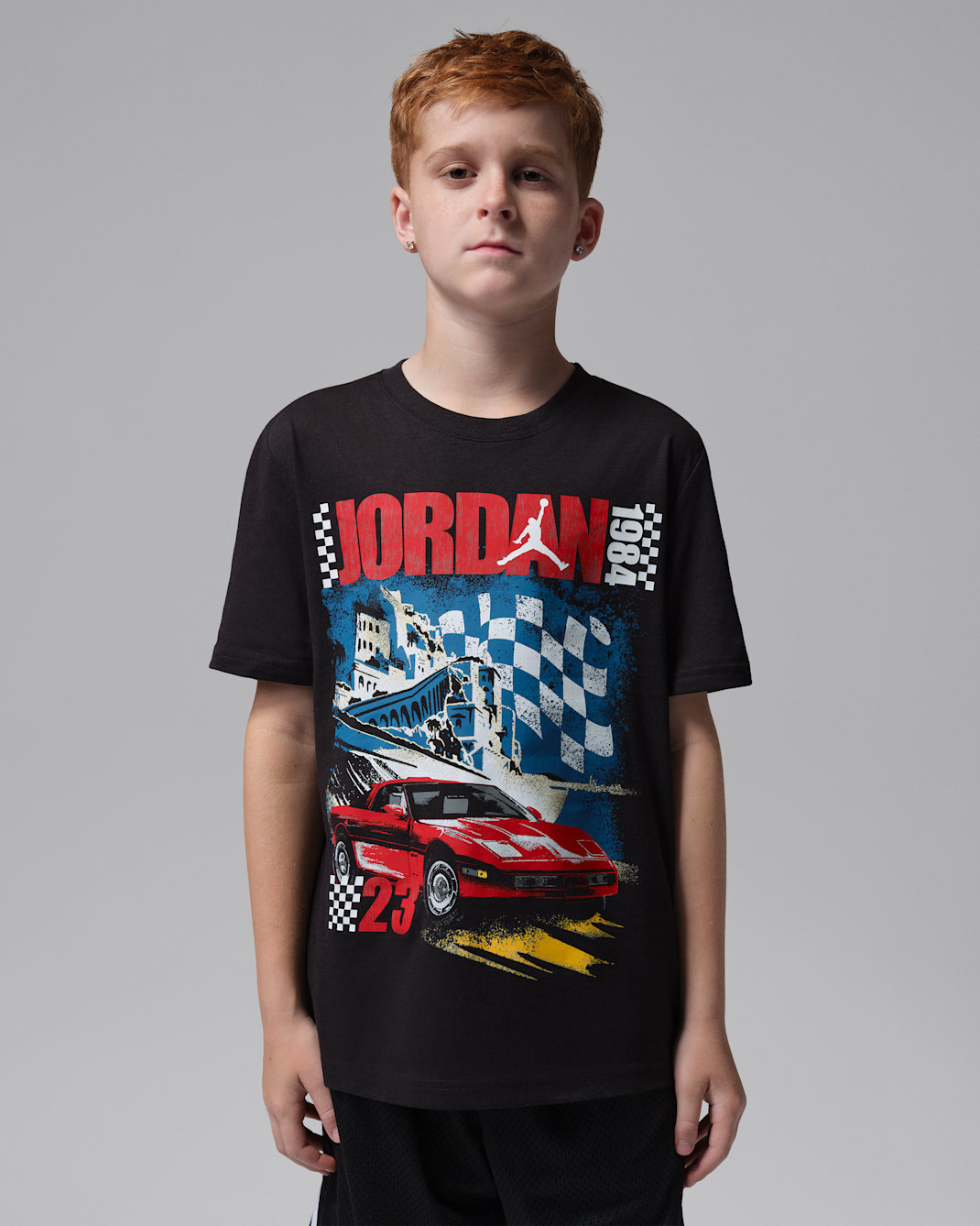 Playera Brooklyn Auto '84 para niños talla grande Jordan - Negro