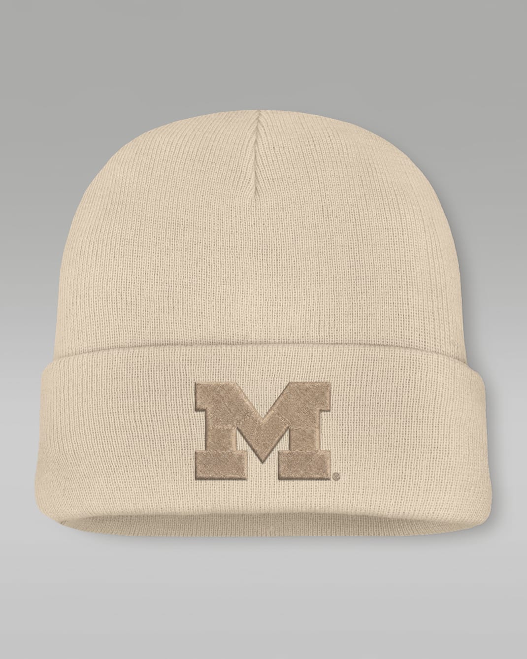 Michigan Natural Utility Men's Jordan Brand College Cuffed Beanie - Natural