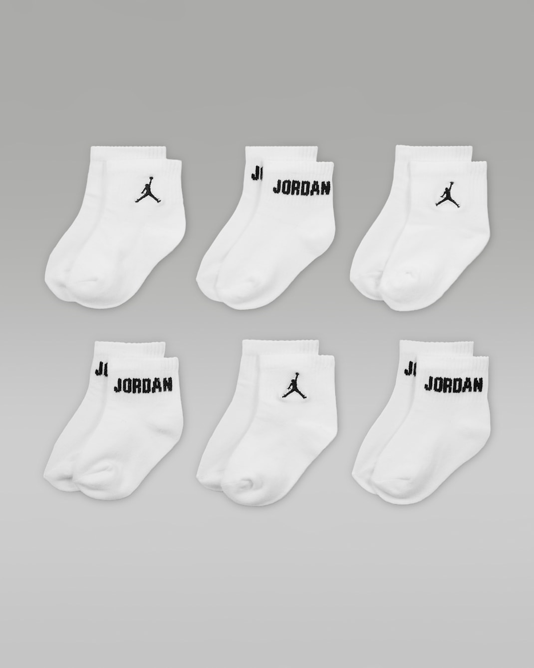 Jordan Everyday Essentials Baby /Toddler Ankle Socks (6 Pairs) - White
