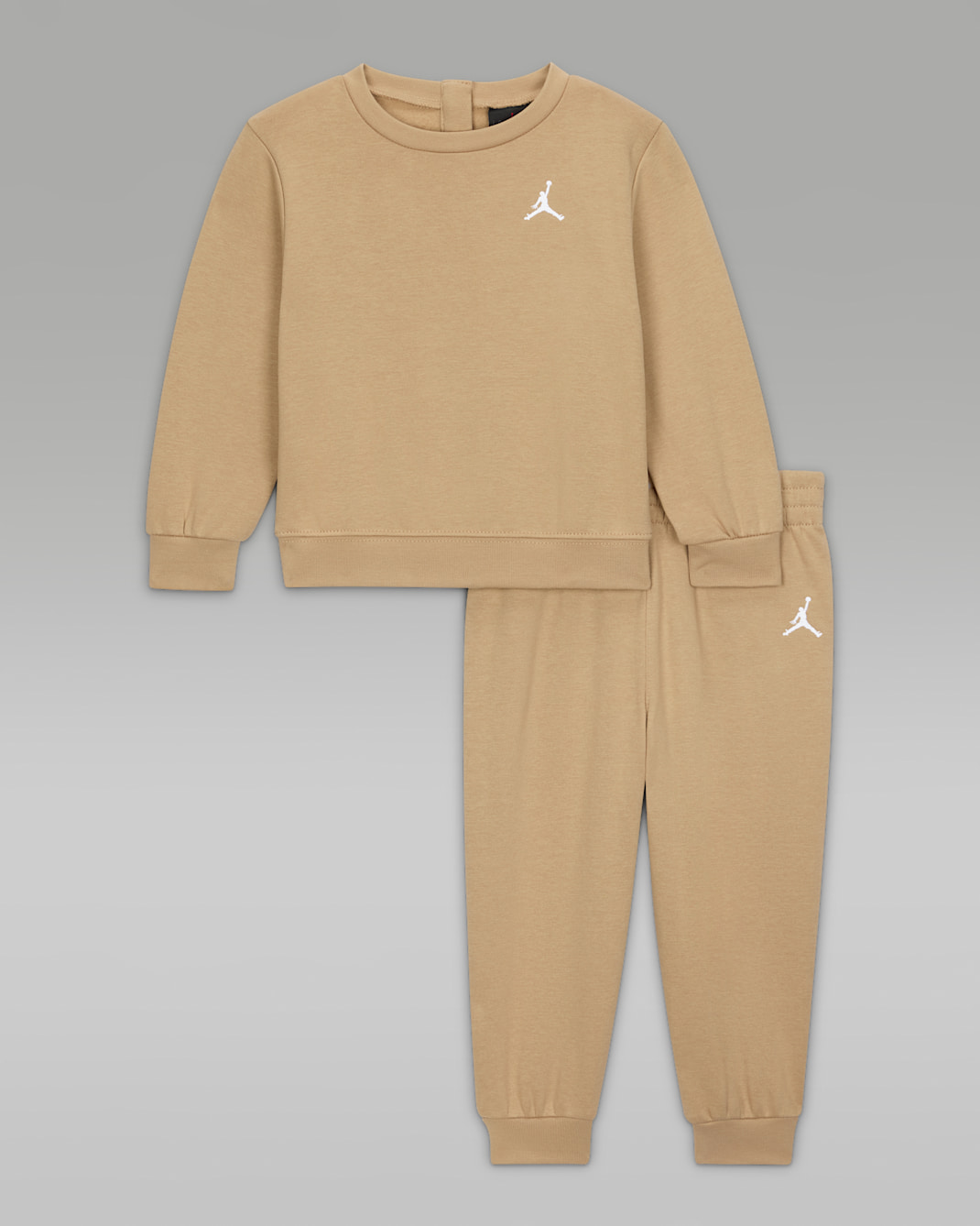 Jordan Brooklyn Fleece Baby (12–24M) 2-Piece Crew Set - Hemp