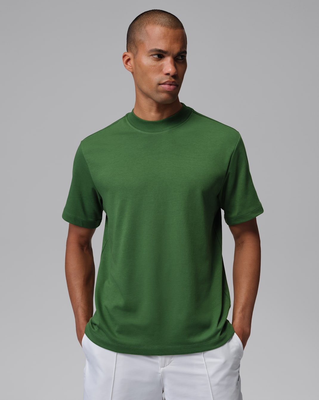 Jordan Sport Men's Dri-FIT Mock-Neck Golf Top - Forest Green/White