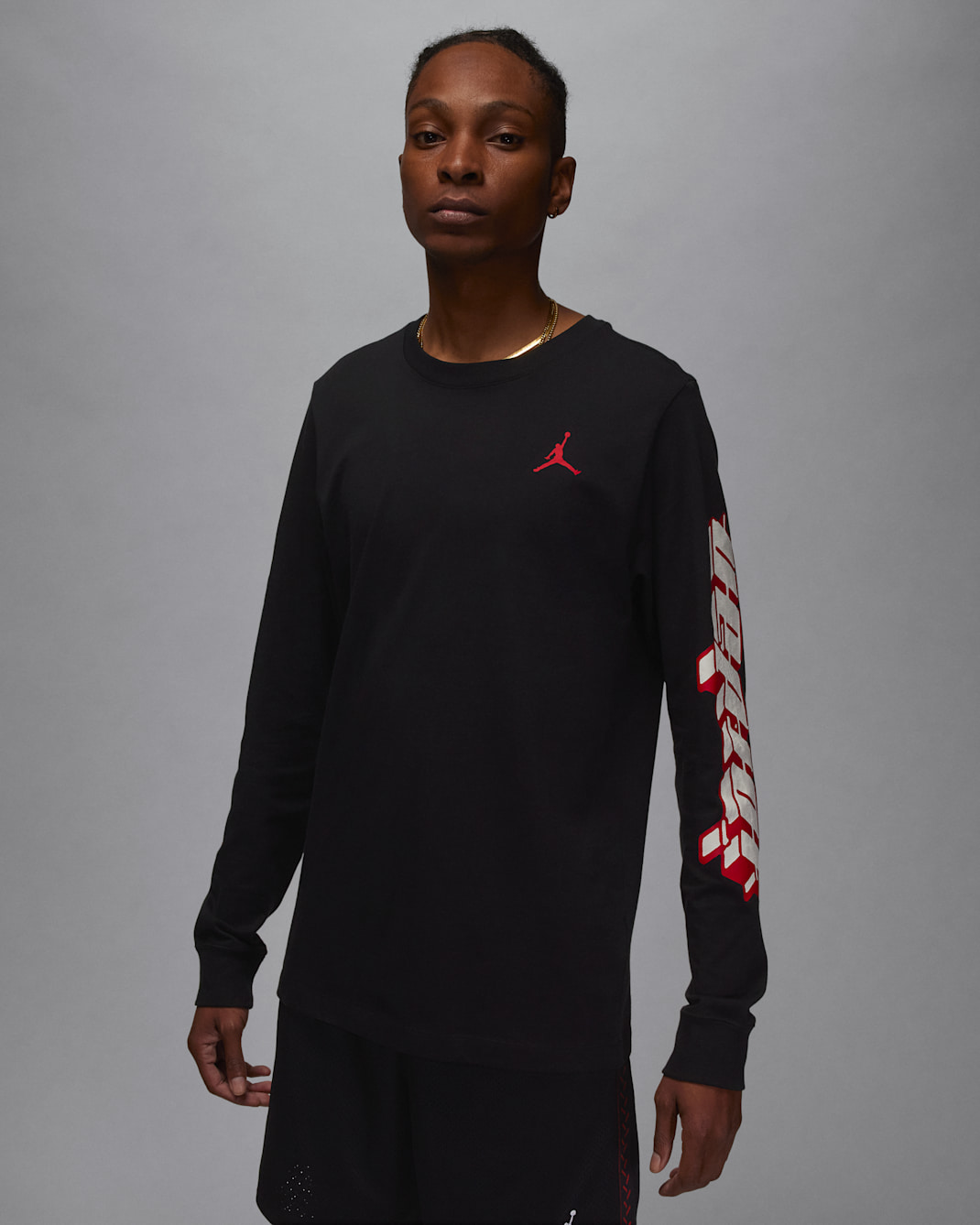 Jordan Brand Men's Long-Sleeve T-Shirt - Black/Gym Red/Gym Red