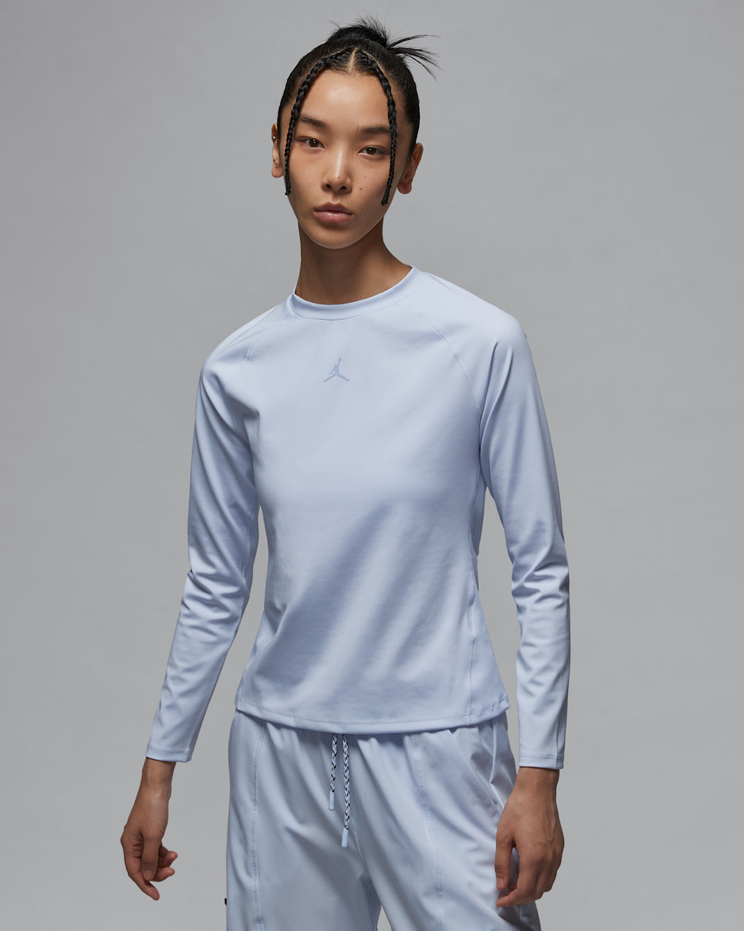 Jordan Sport Women's Long-Sleeve Bodycon Top - Football Grey