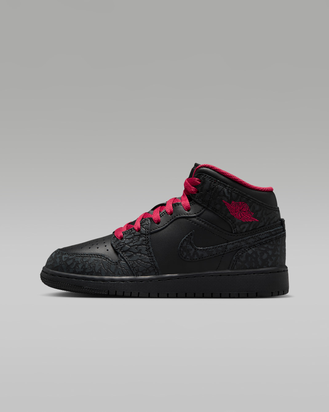 Air Jordan 1 Mid SE Sabatilles - Nen/a - Negre/Negre/Tough Red