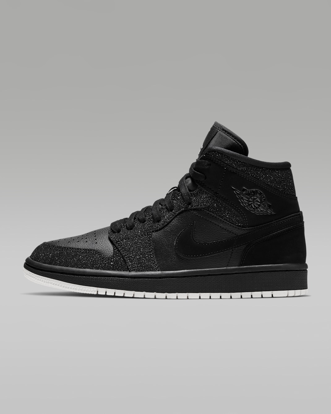 Air Jordan 1 Mid Schuh (Damen) - Schwarz/Weiß/Phantom