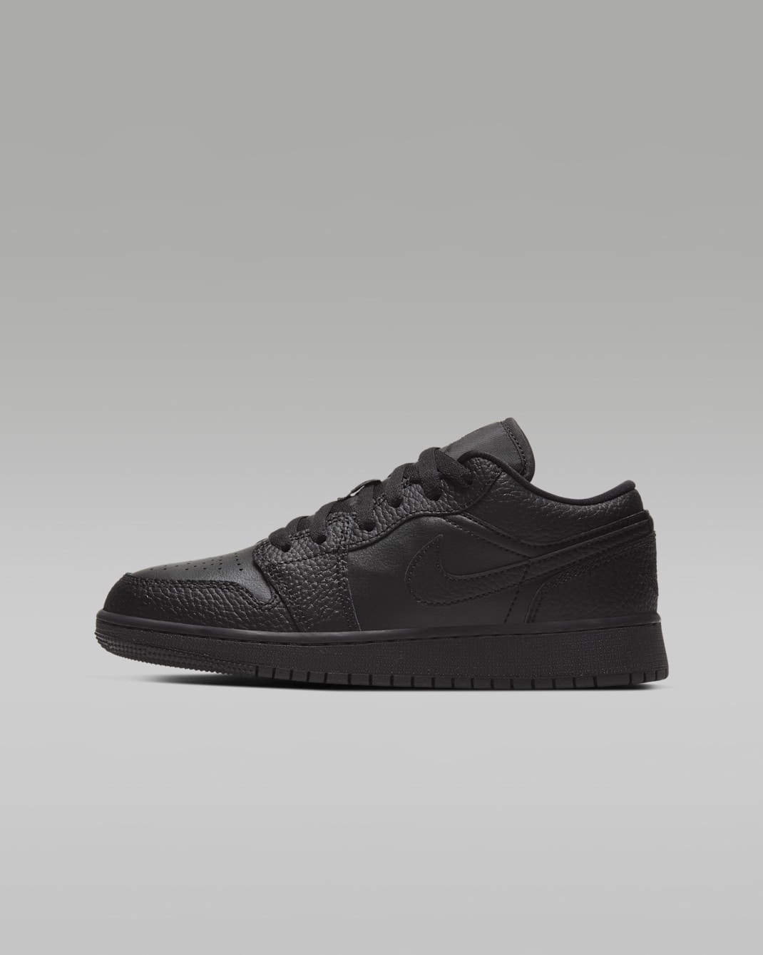 Air Jordan 1 Low Big Kids' Shoes - Black/Black/Black