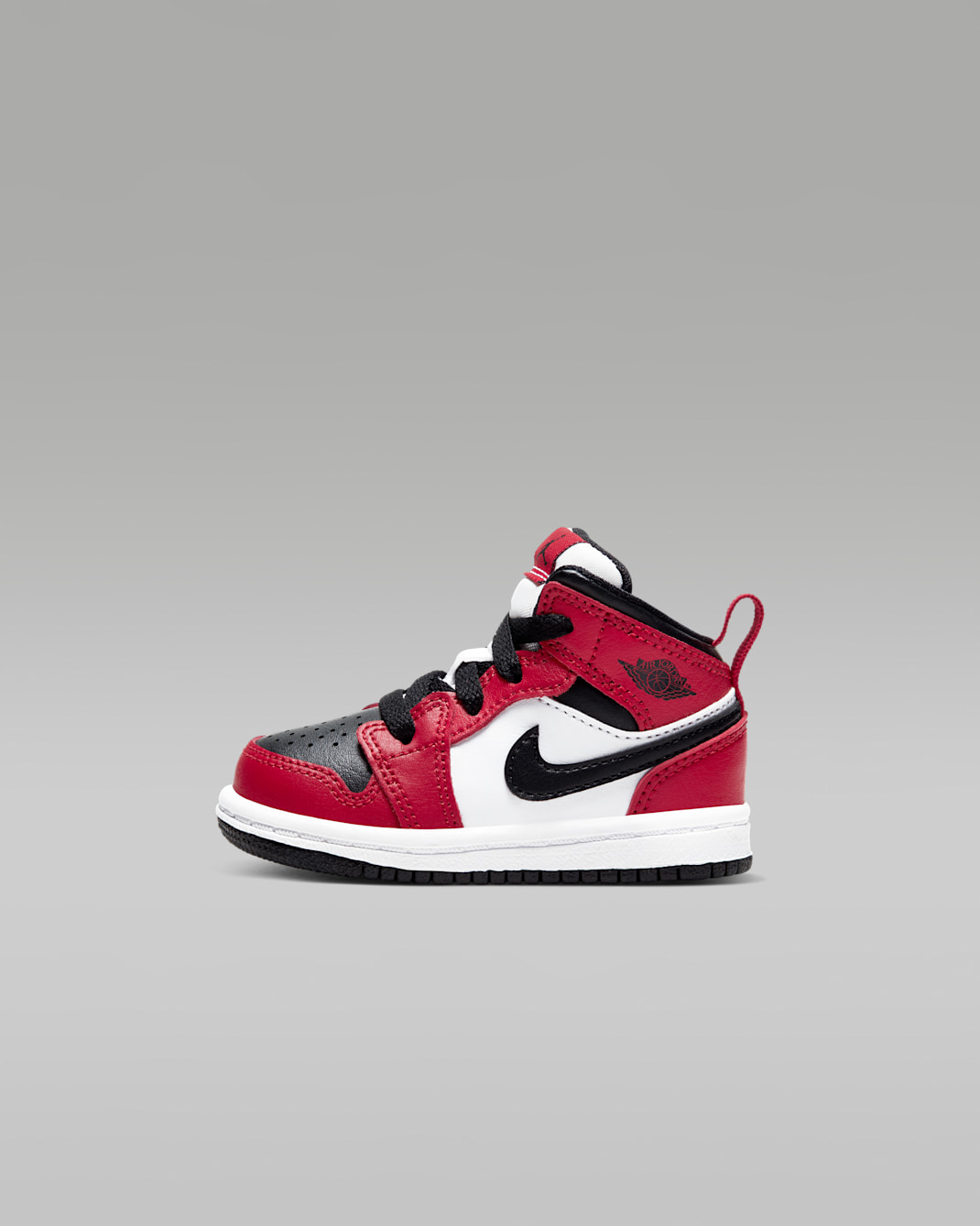 Jordan 1 Mid Schuh für Babys und Kleinkinder - Schwarz/Gym Red/Schwarz
