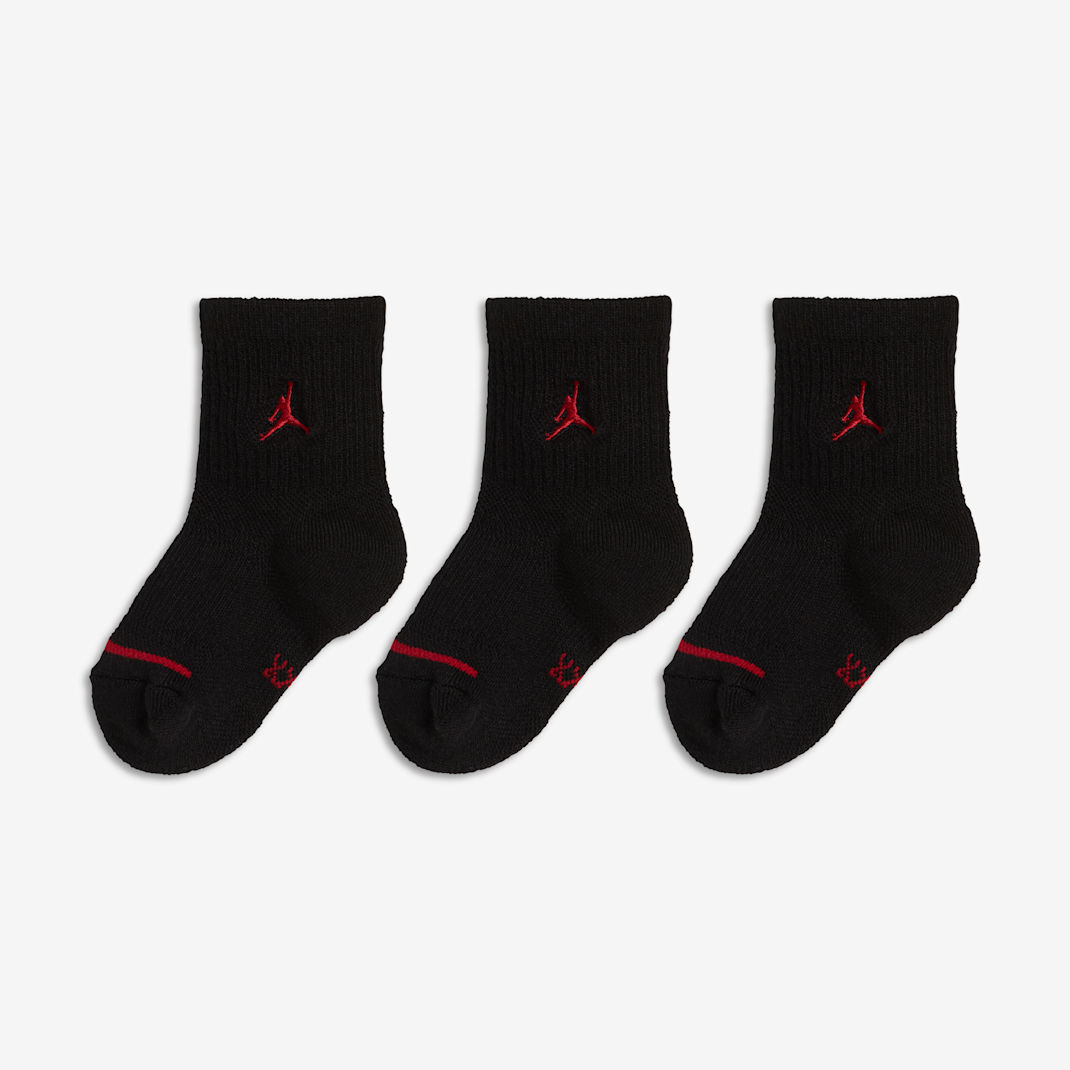 Jordan Jumpman Little Kids' Cushioned Crew Socks (3 Pairs) - Black