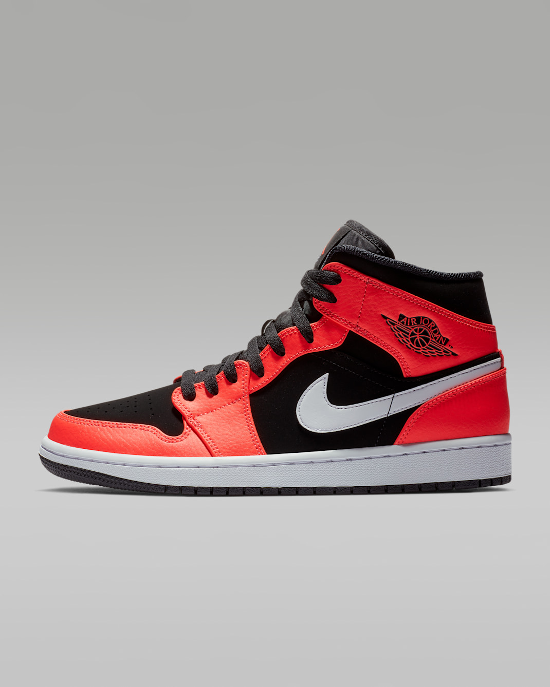 Air Jordan 1 Mid Shoes - Black/White/Infrared 23