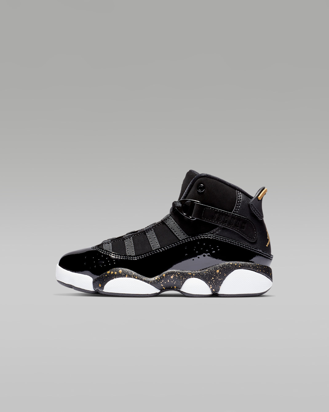 Jordan 6 Rings Little Kids' Shoes - Black/White/Metallic Gold