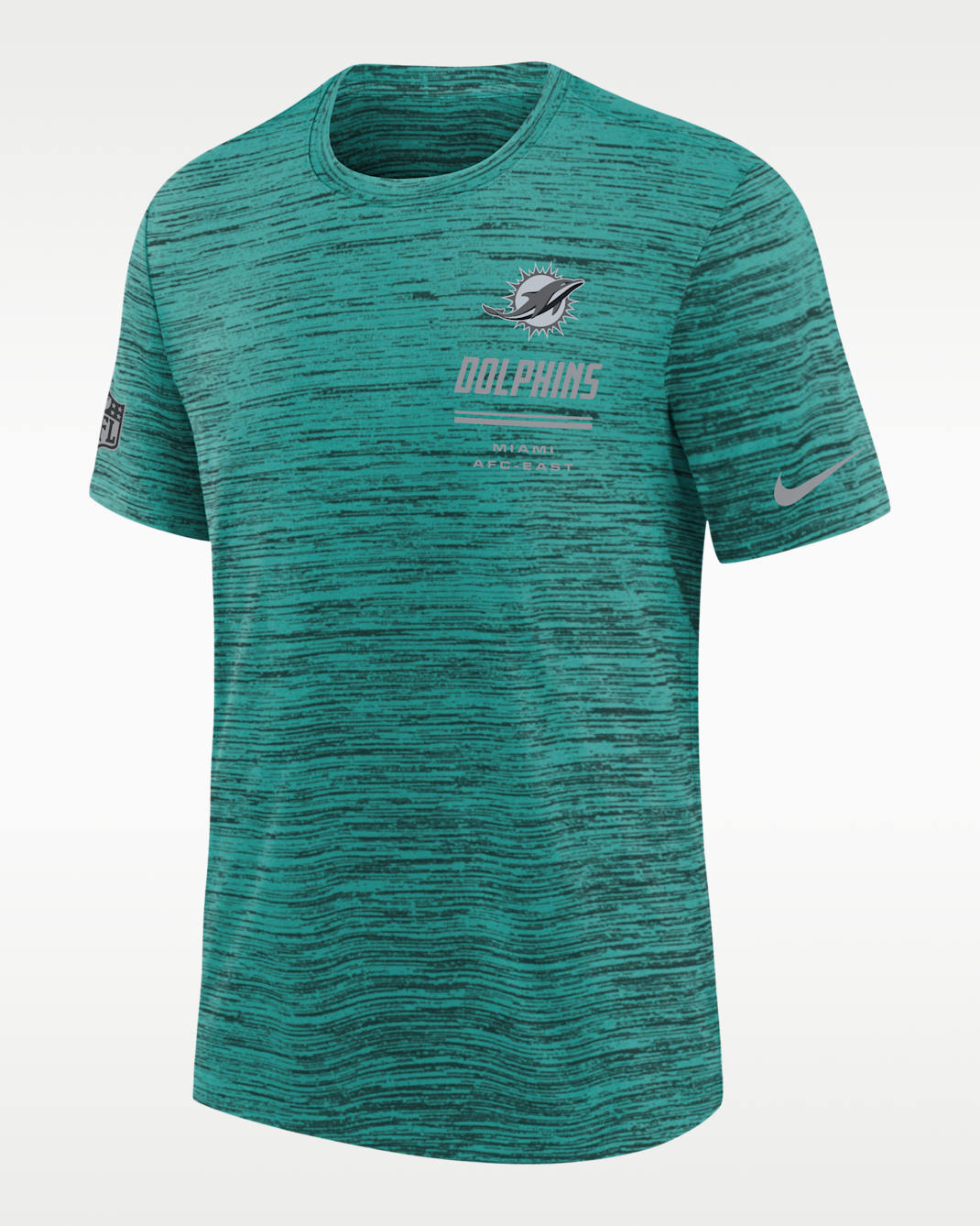 Miami Dolphins Sideline Team Issue Velocity Big Kids' Nike Dri-FIT NFL T-Shirt - Aqua