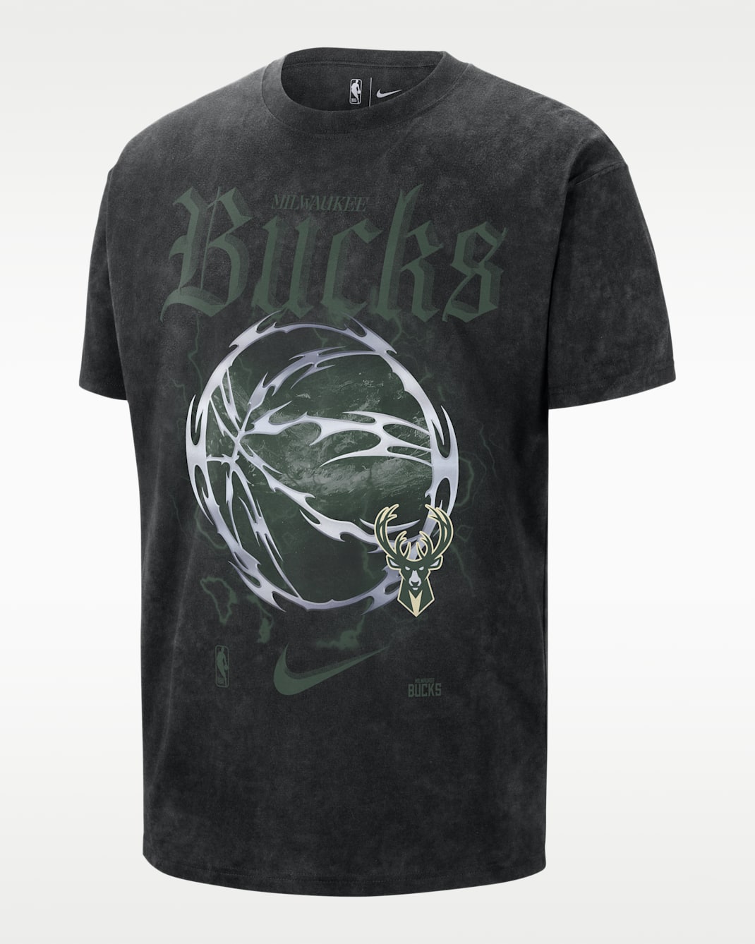 Milwaukee Bucks Courtside "Halloween" Men's Nike NBA Max90 T-Shirt - Black