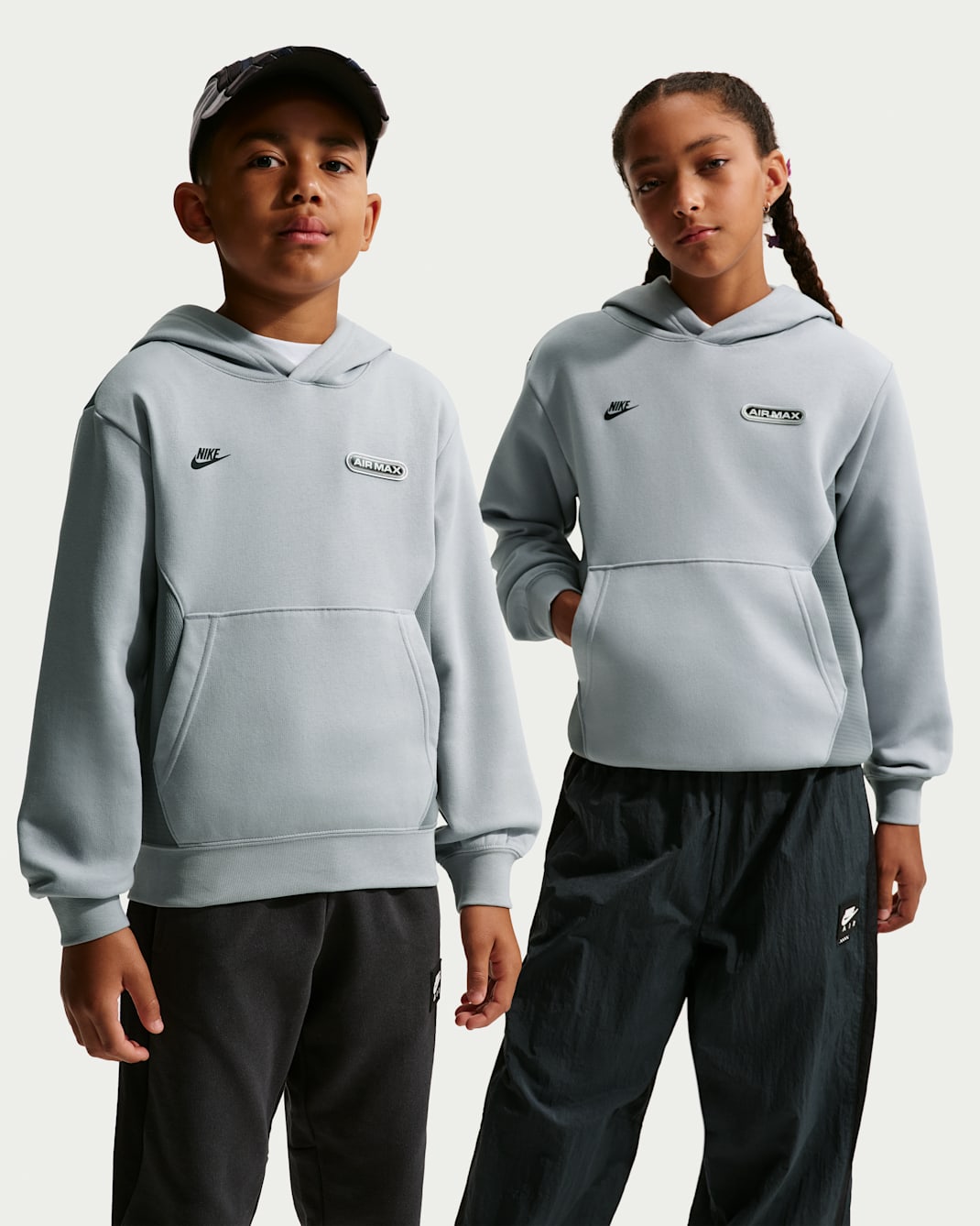 Nike Sportswear Air Max Older Kids' (Boys') Fleece Pullover Hoodie - Wolf Grey/Cool Grey/Black