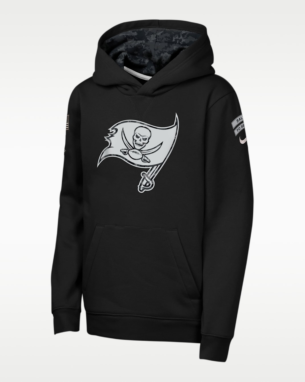 Tampa Bay Buccaneers Salute to Service Sideline Club Big Kids' Nike NFL Pullover Hoodie - Black